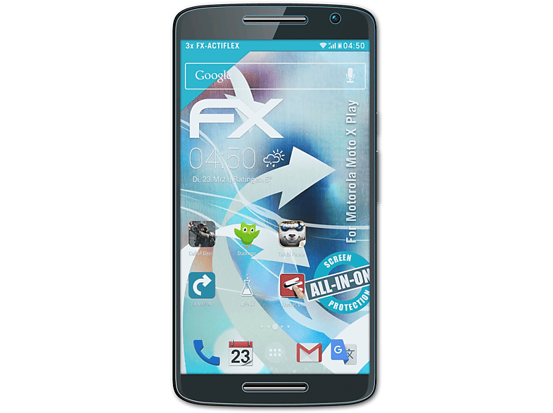 ATFOLIX 3x FX-ActiFleX X Play) Motorola Moto Displayschutz(für