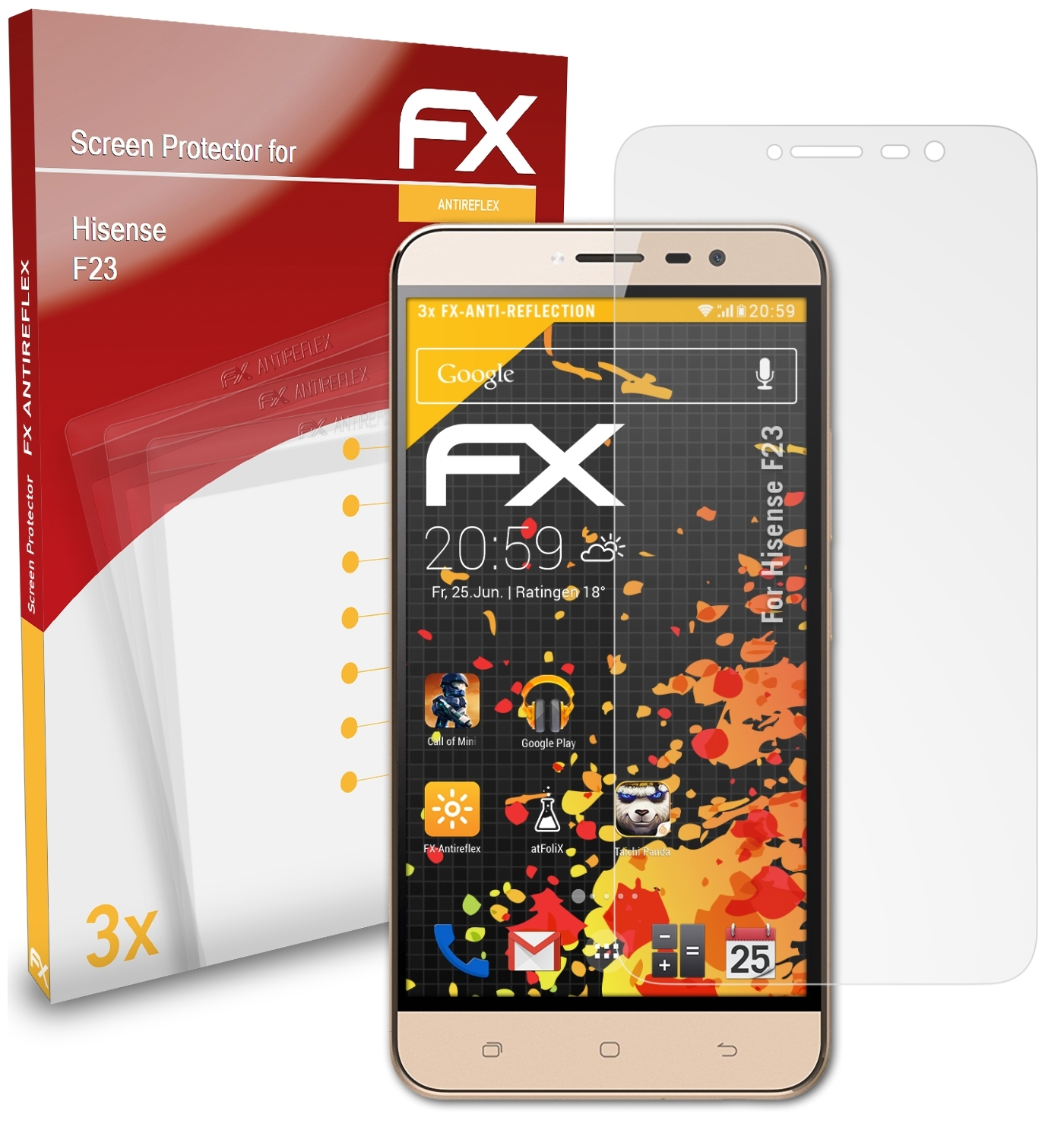 ATFOLIX 3x FX-Antireflex Displayschutz(für F23) Hisense