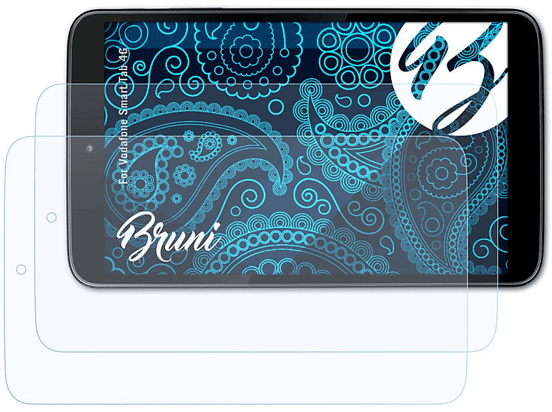 BRUNI 2x Basics-Clear Schutzfolie(für Vodafone Smart 4G) Tab