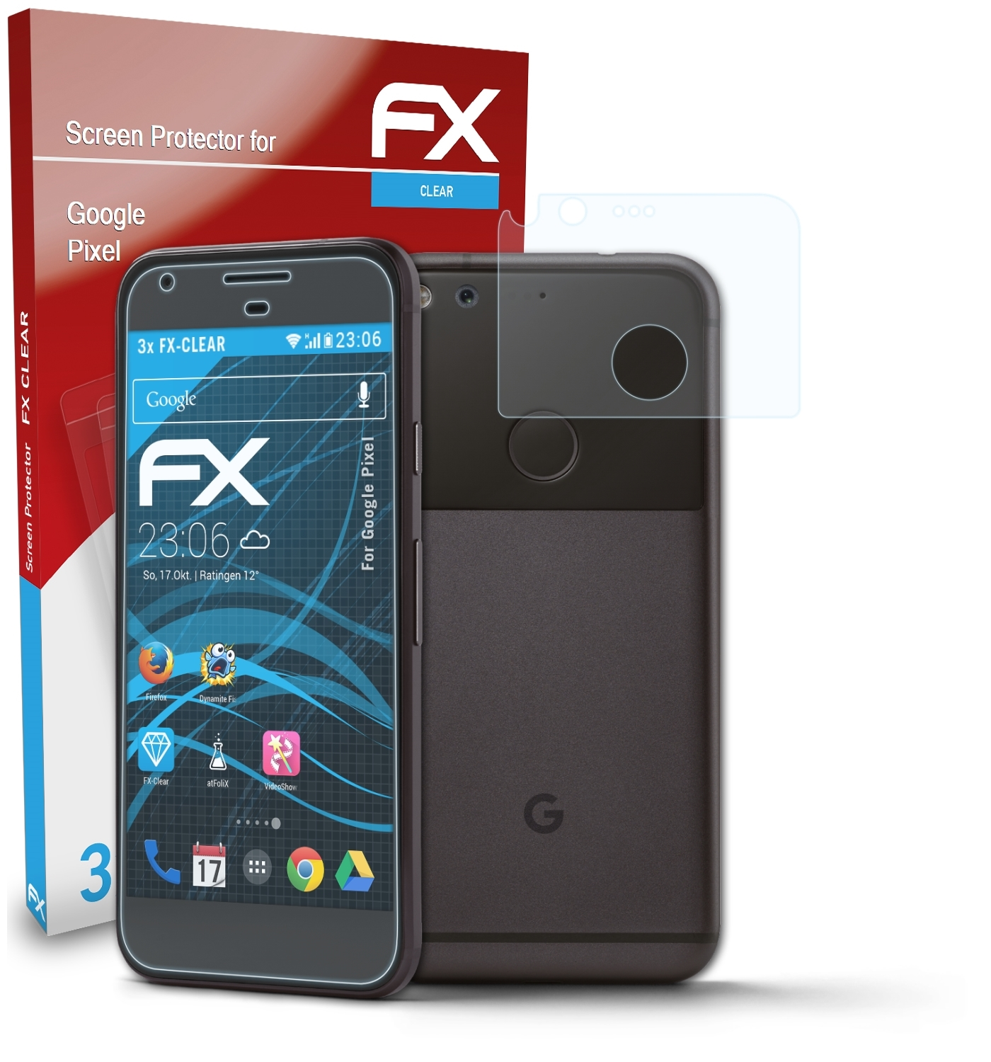 3x Google Pixel) FX-Clear Displayschutz(für ATFOLIX