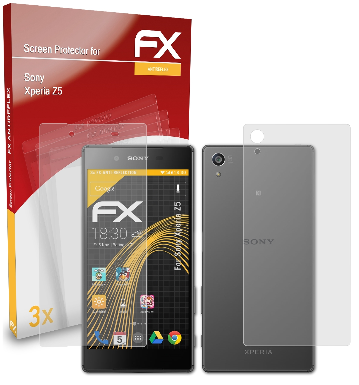ATFOLIX 3x FX-Antireflex Displayschutz(für Sony Xperia Z5)