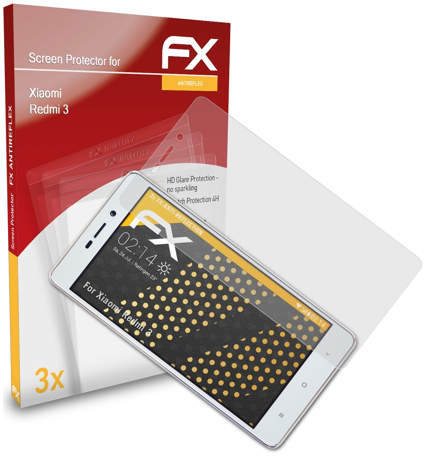 ATFOLIX 3x 3) FX-Antireflex Displayschutz(für Redmi Xiaomi