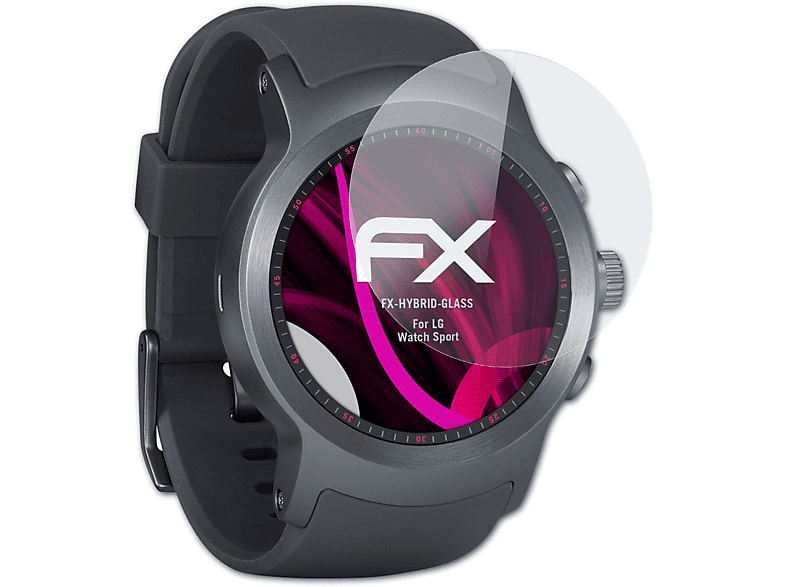 ATFOLIX FX-Hybrid-Glass Schutzglas(für Watch LG Sport)