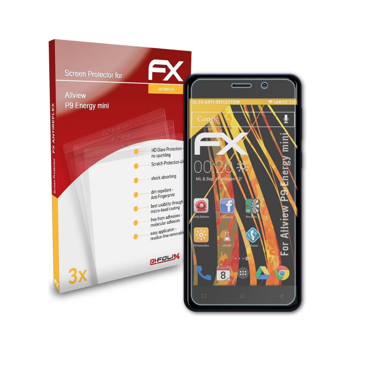 FX-Antireflex mini) Displayschutz(für ATFOLIX 3x Energy Allview P9