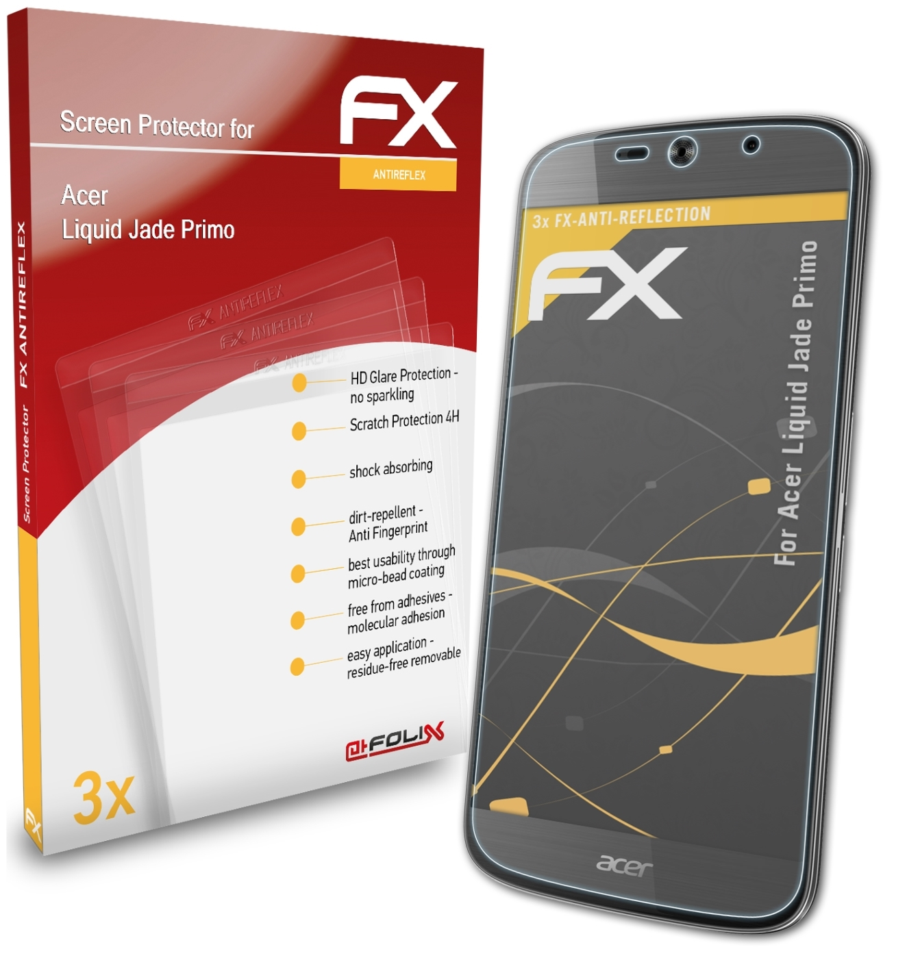 ATFOLIX 3x Jade Primo) FX-Antireflex Liquid Acer Displayschutz(für