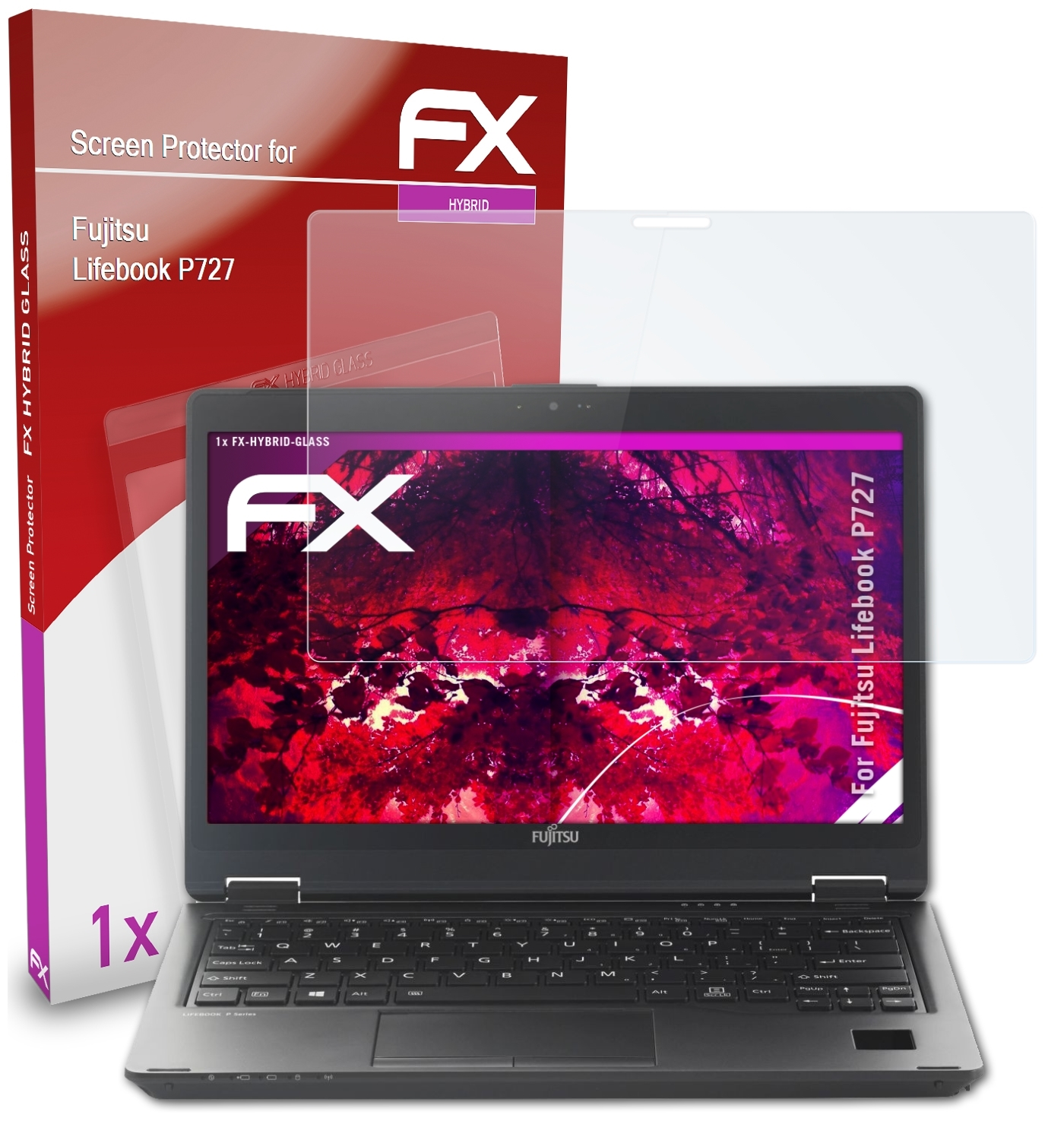 P727) Lifebook FX-Hybrid-Glass ATFOLIX Fujitsu Schutzglas(für