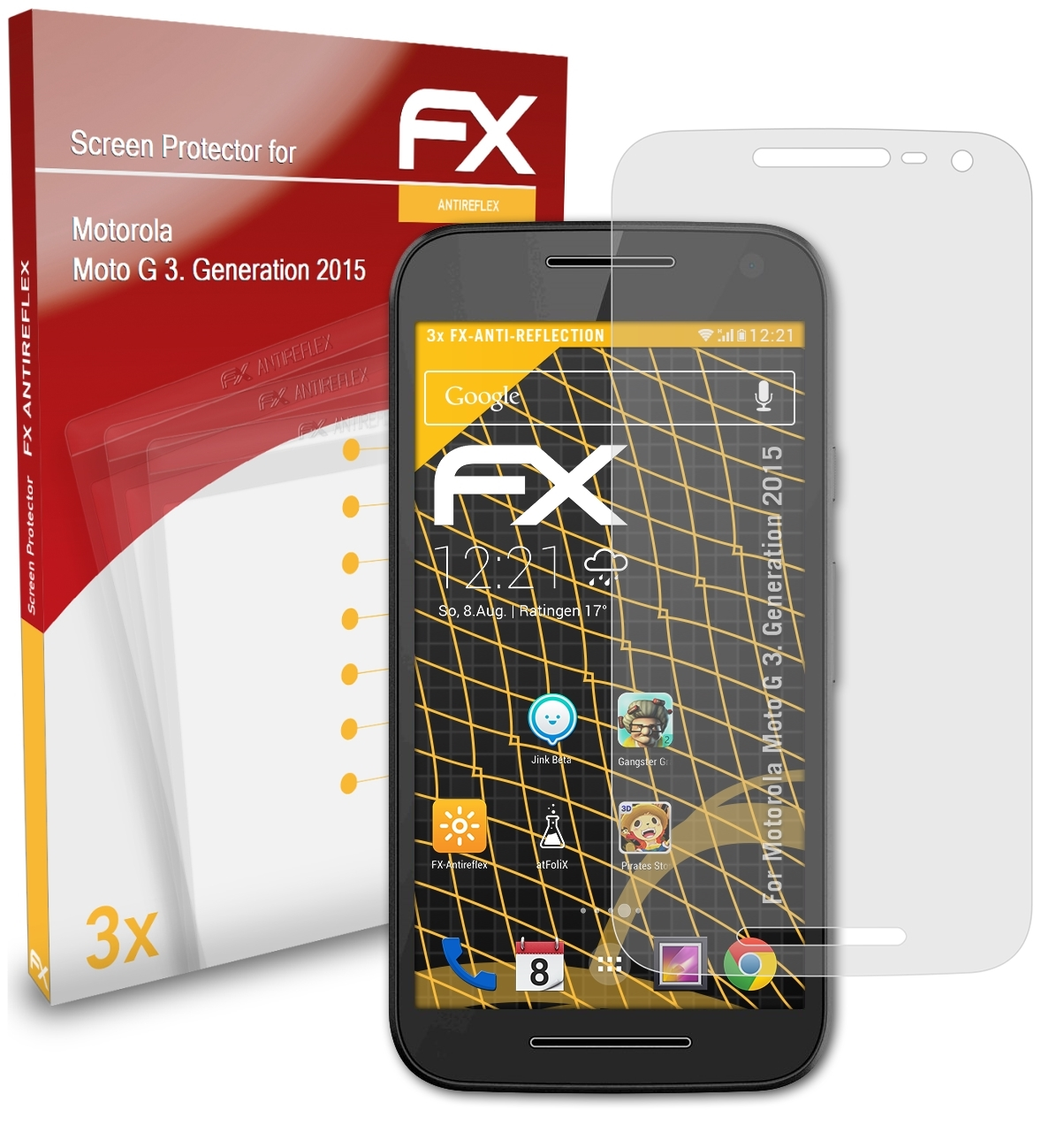 2015)) Moto Displayschutz(für Generation G 3x ATFOLIX (3. FX-Antireflex Motorola