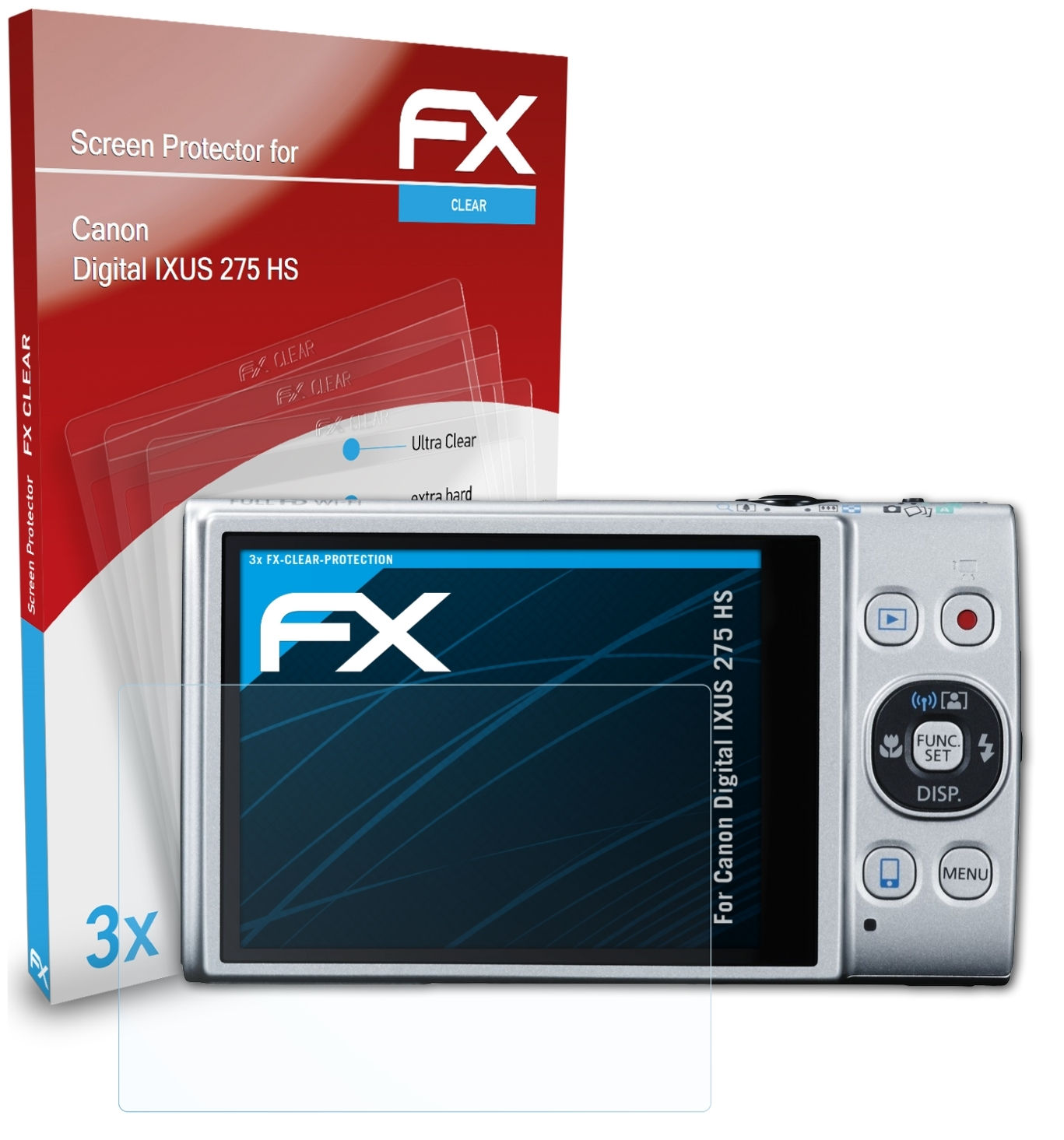 ATFOLIX 3x FX-Clear HS) 275 IXUS Canon Digital Displayschutz(für