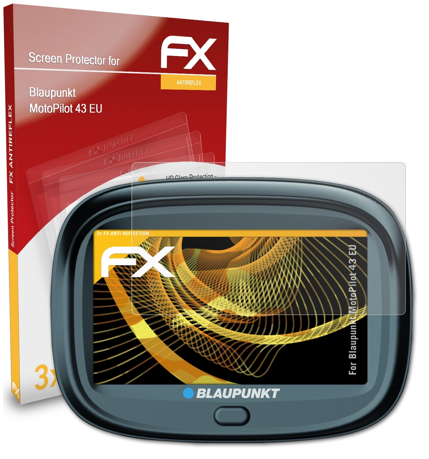 ATFOLIX 3x 43 Displayschutz(für FX-Antireflex MotoPilot Blaupunkt EU)