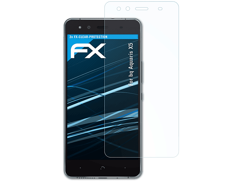ATFOLIX 3x FX-Clear Displayschutz(für bq Aquaris X5)