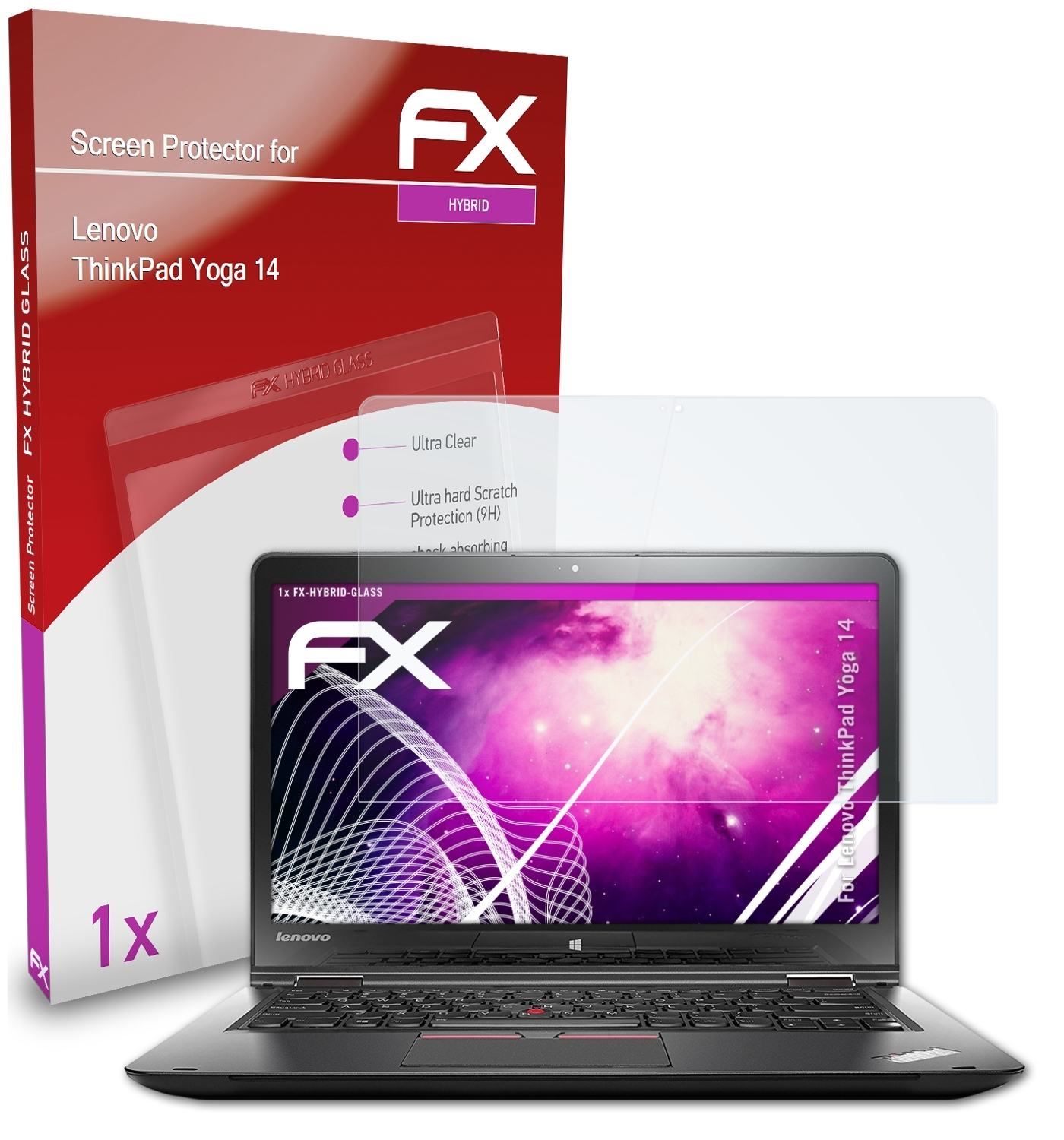 ATFOLIX FX-Hybrid-Glass Schutzglas(für Lenovo ThinkPad 14) Yoga