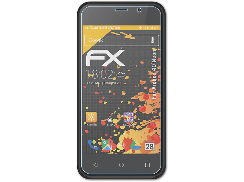 ATFOLIX 3x FX-Antireflex Displayschutz(für Archos 40 Neon)