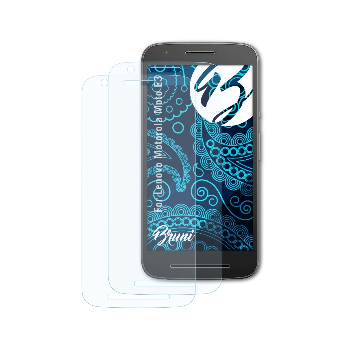 BRUNI 2x Basics-Clear Schutzfolie(für Lenovo Motorola Moto E3)