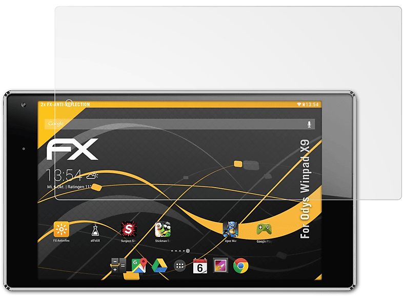 ATFOLIX 2x FX-Antireflex Displayschutz(für Odys X9) Winpad