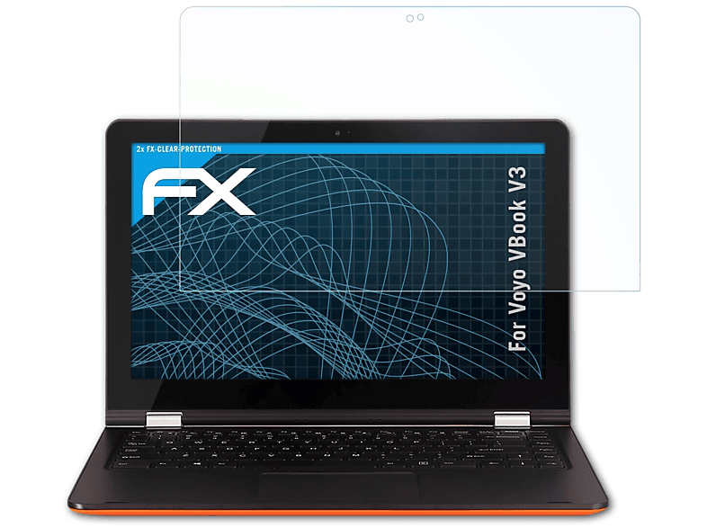 ATFOLIX 2x FX-Clear Displayschutz(für Voyo V3) VBook
