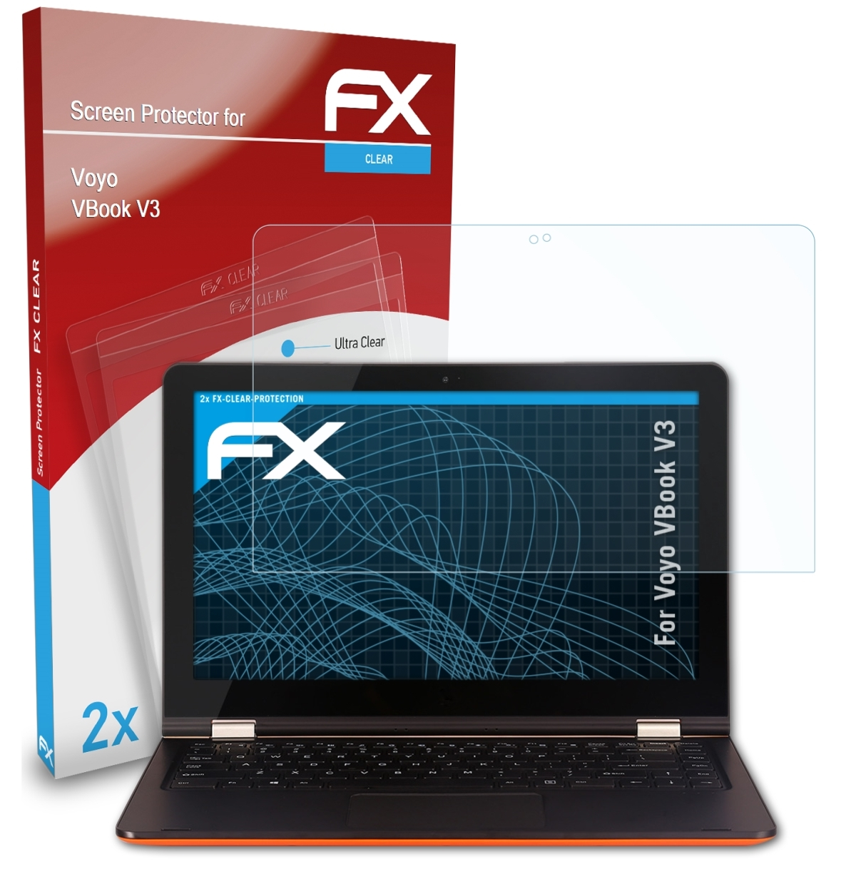 ATFOLIX 2x FX-Clear Displayschutz(für Voyo V3) VBook