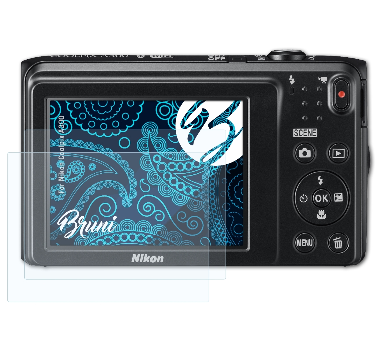 A300) Coolpix Nikon Basics-Clear 2x Schutzfolie(für BRUNI