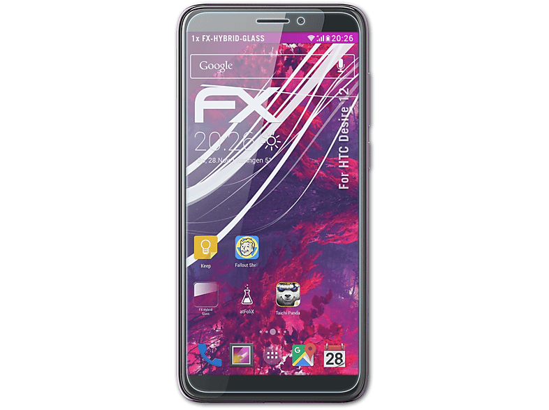 ATFOLIX FX-Hybrid-Glass Schutzglas(für HTC Desire 12)