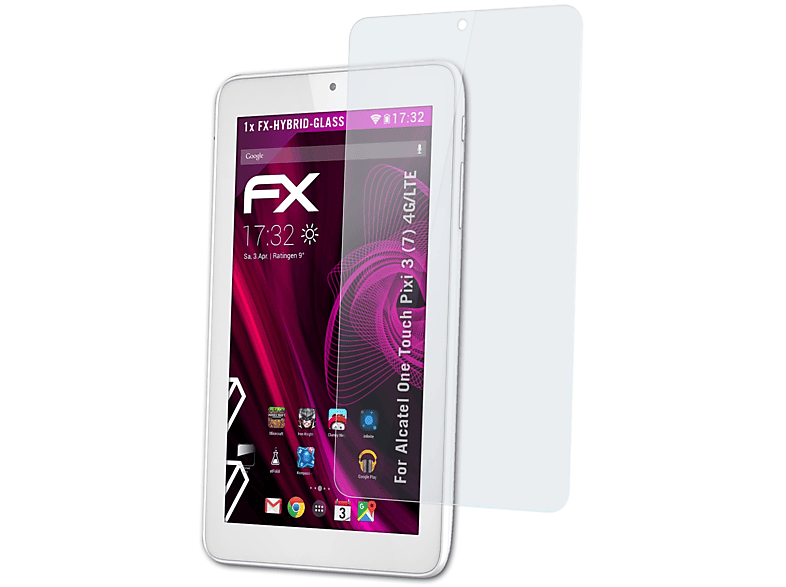 ATFOLIX FX-Hybrid-Glass Schutzglas(für Alcatel One Touch Pixi 3 (7) (4G/LTE))