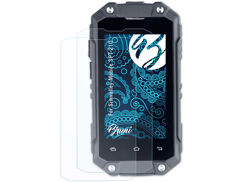BRUNI 2x Basics-Clear Schutzfolie(für Simvalley-Mobile SPT-210)