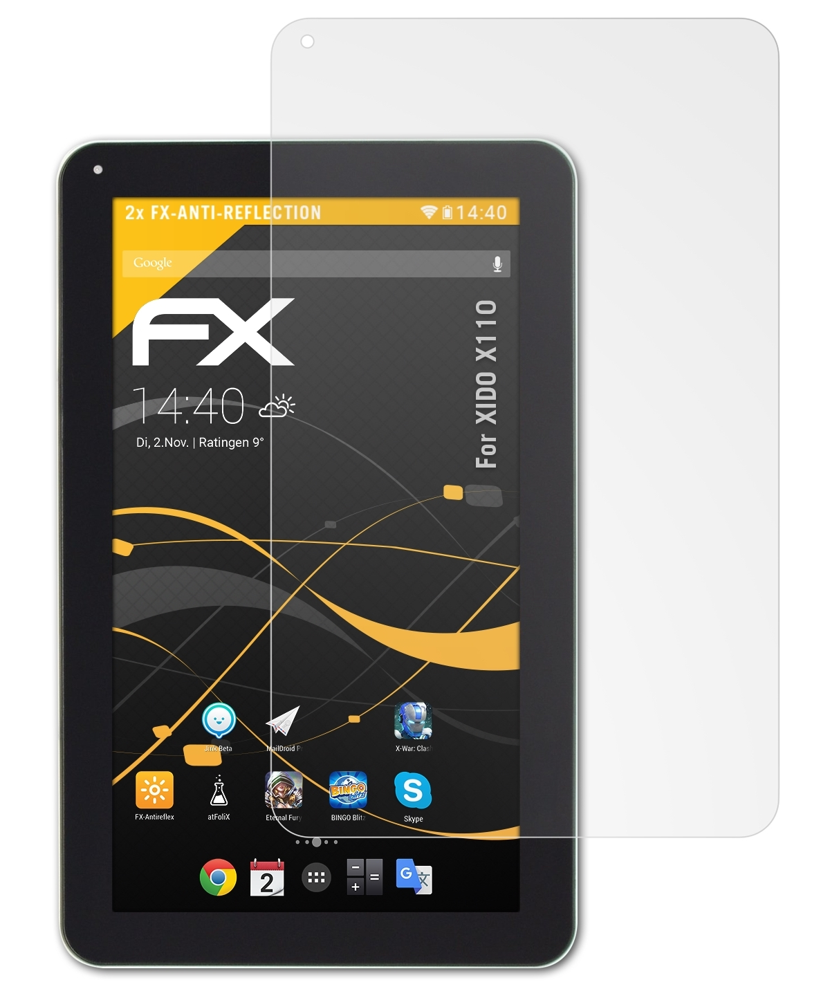 X110) FX-Antireflex ATFOLIX XIDO Displayschutz(für 2x