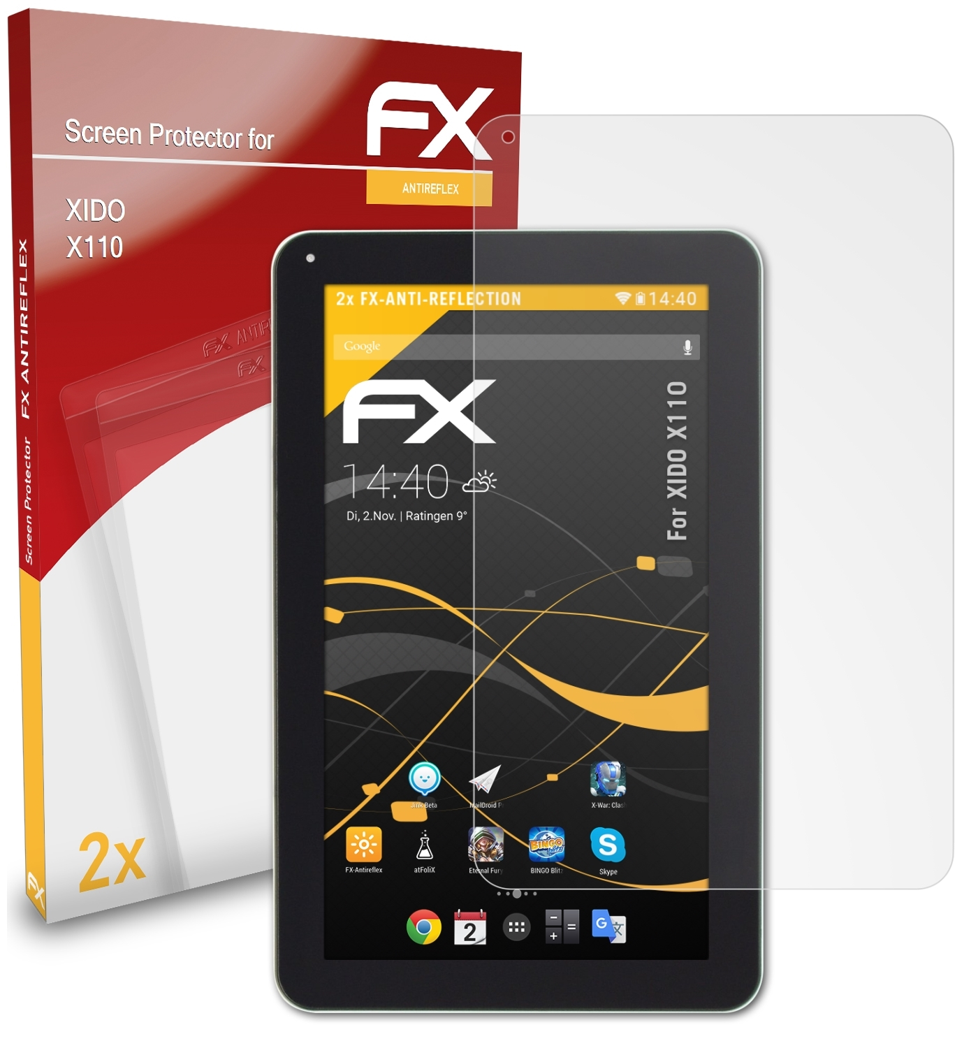 ATFOLIX 2x Displayschutz(für X110) FX-Antireflex XIDO