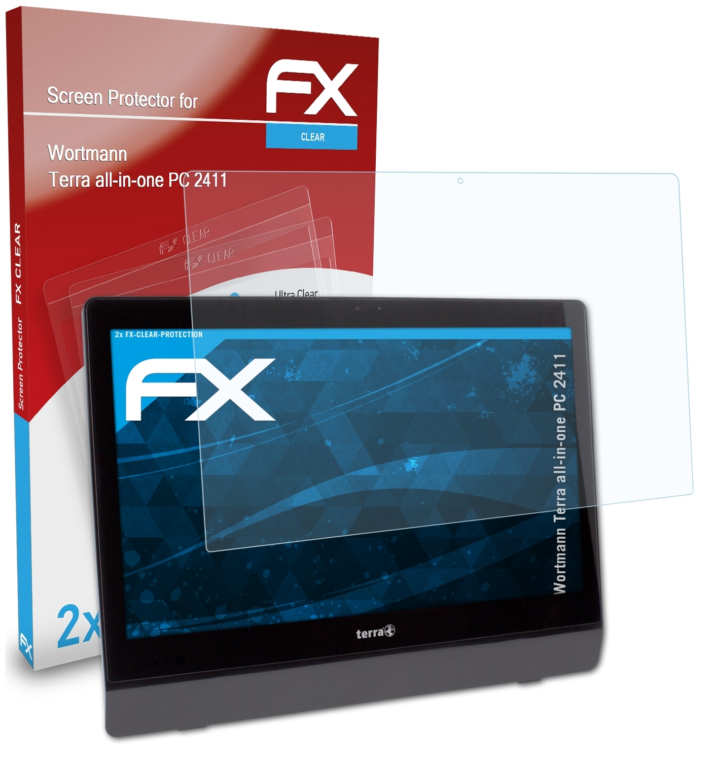 ATFOLIX 2x FX-Clear PC 2411) Displayschutz(für Wortmann Terra all-in-one