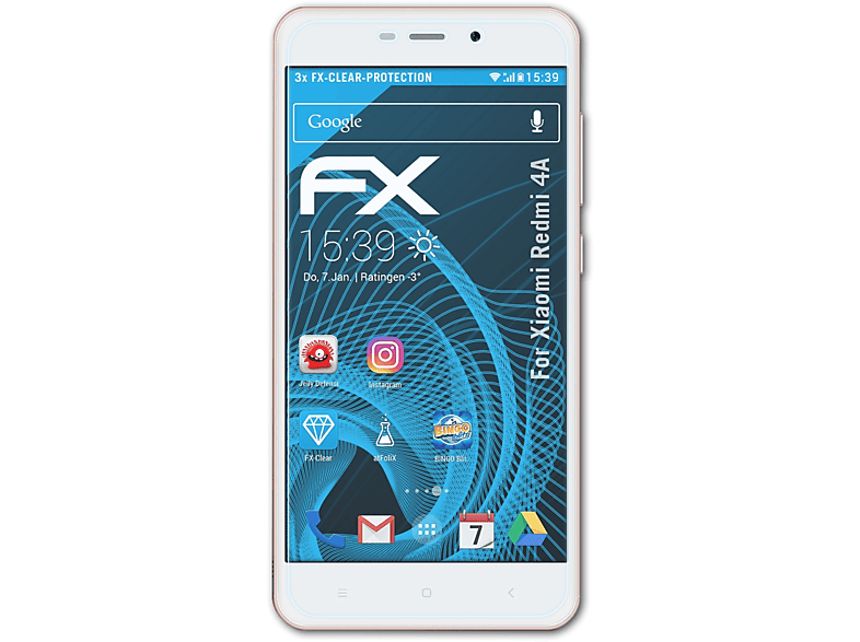 Displayschutz(für Redmi FX-Clear 4A) ATFOLIX Xiaomi 3x