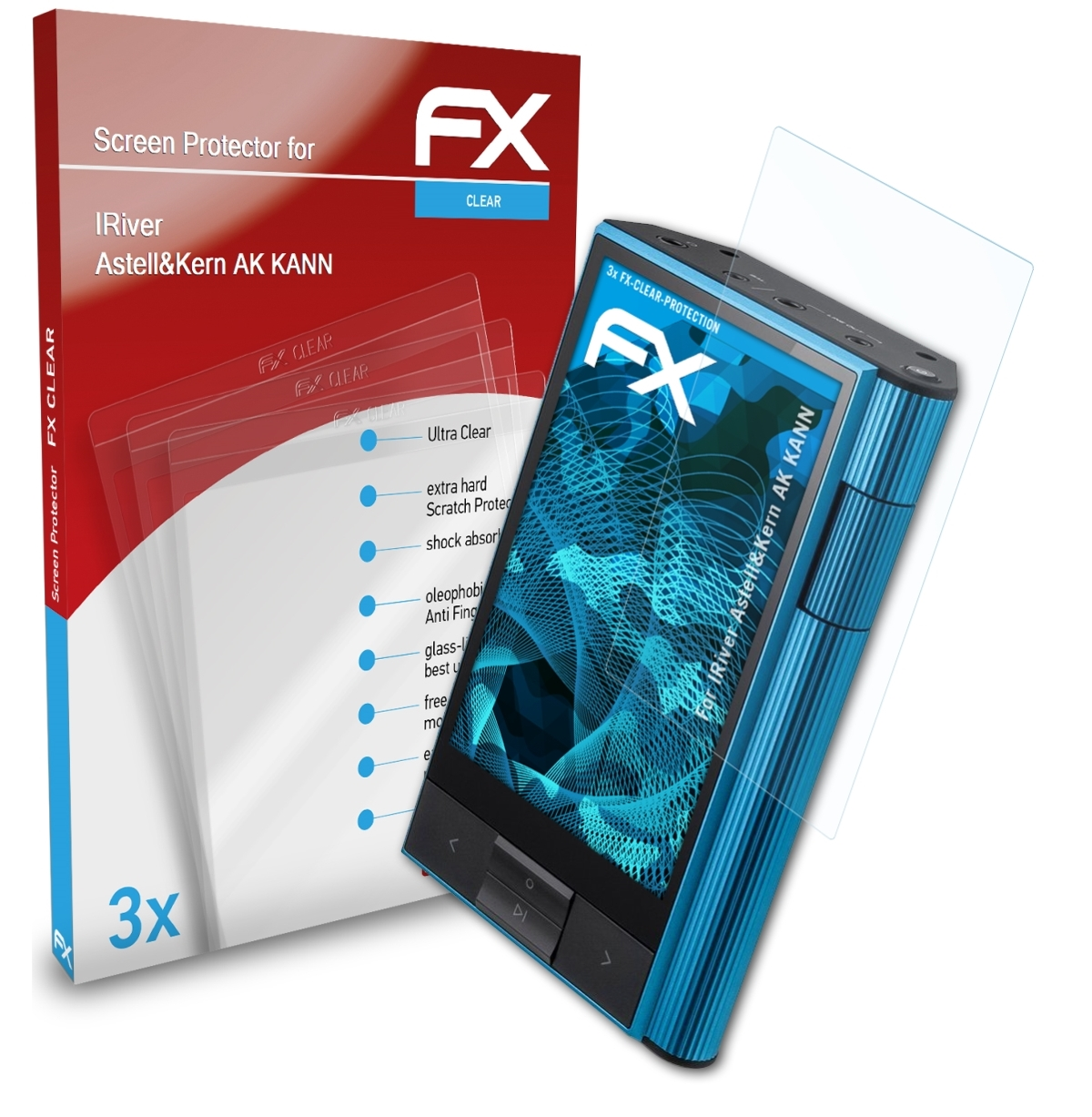 ATFOLIX 3x Astell&Kern KANN) Displayschutz(für FX-Clear AK IRiver