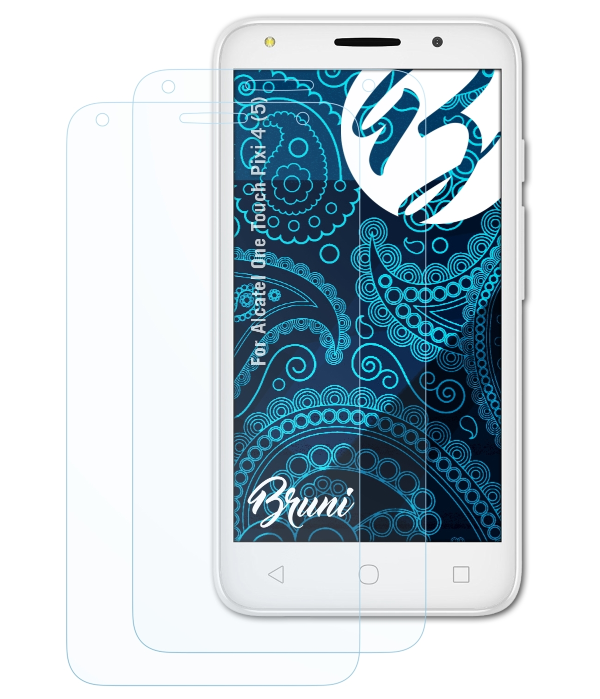 BRUNI 2x Schutzfolie(für Basics-Clear One (5)) 4 Pixi Alcatel Touch