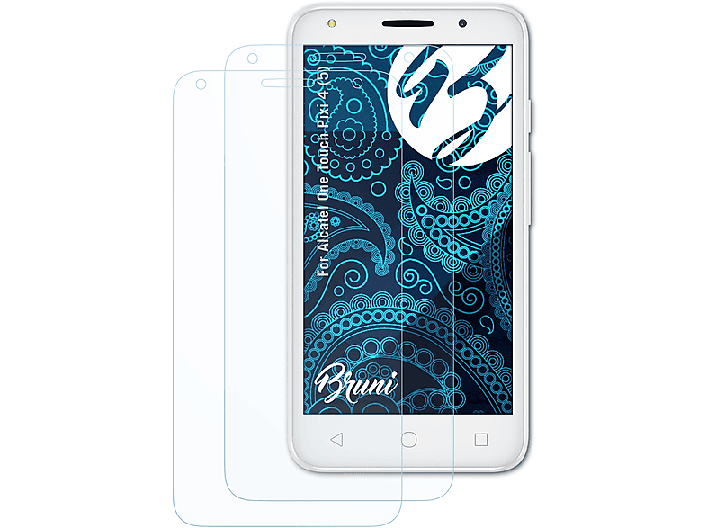 BRUNI 2x Basics-Clear Schutzfolie(für Alcatel One Touch Pixi 4 (5))