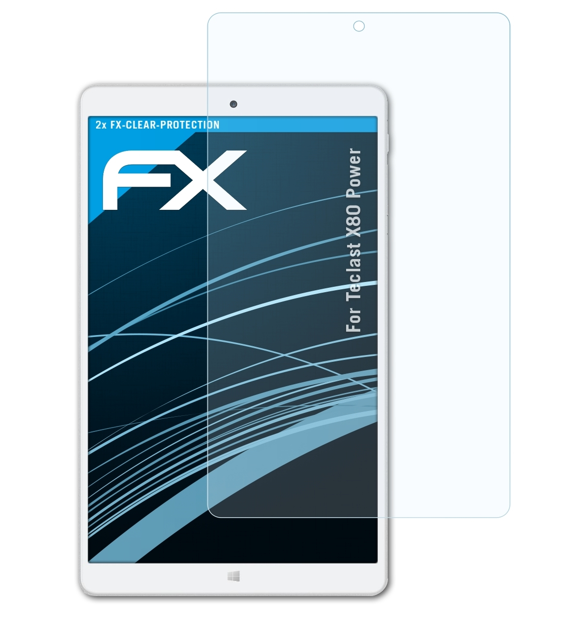 Teclast X80 2x Power) FX-Clear ATFOLIX Displayschutz(für