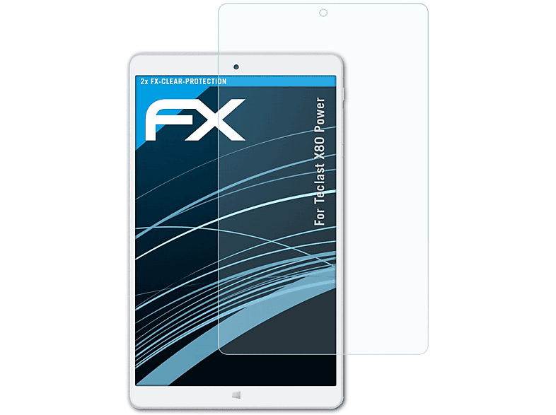 ATFOLIX 2x FX-Clear X80 Displayschutz(für Teclast Power)