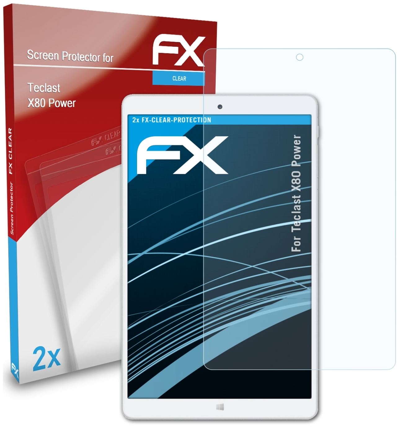 2x Teclast X80 Power) FX-Clear ATFOLIX Displayschutz(für