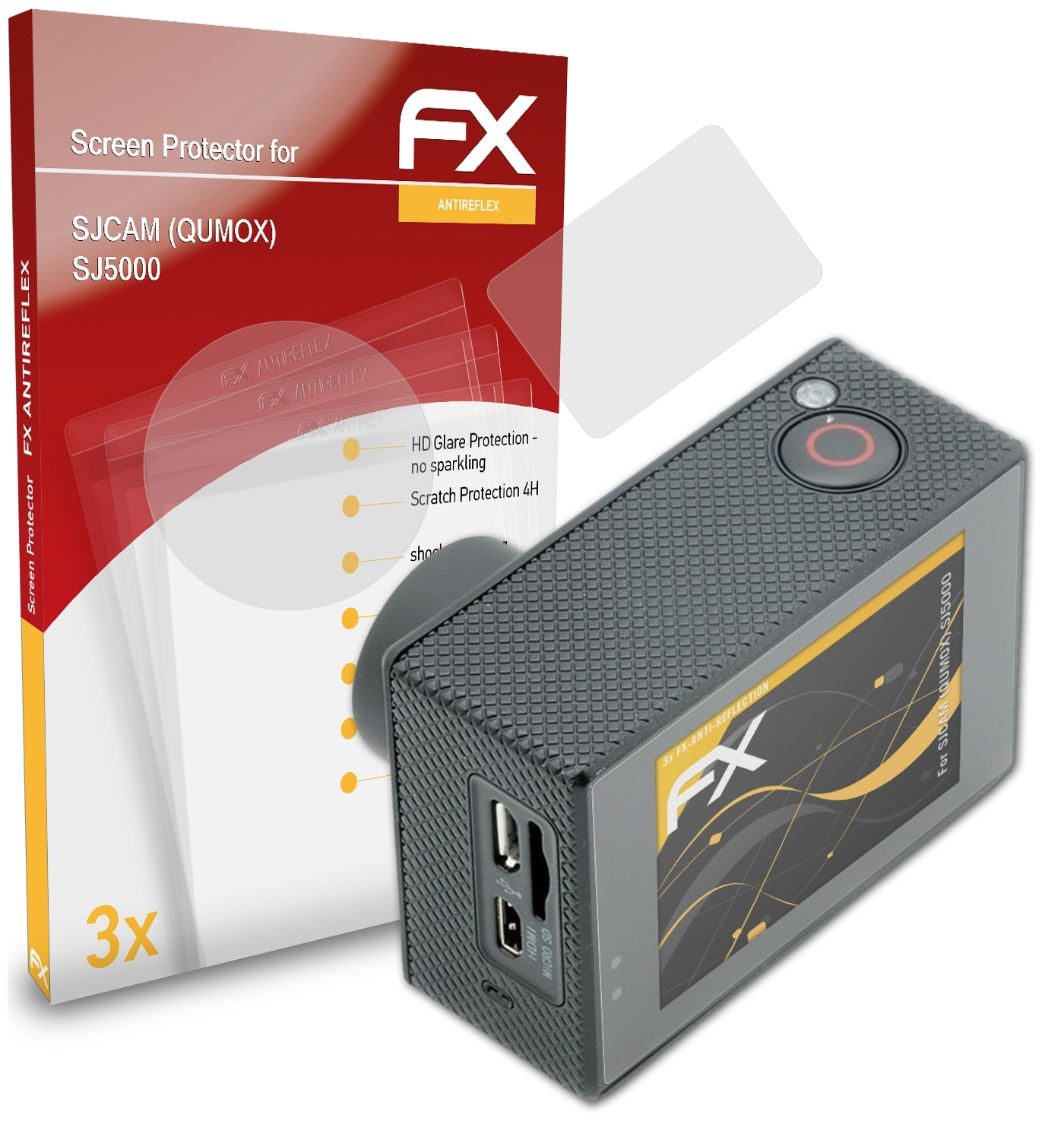 Displayschutz(für SJCAM FX-Antireflex 3x (QUMOX) SJ5000) ATFOLIX