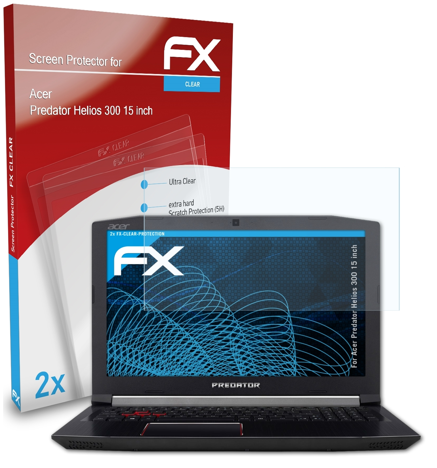 Acer FX-Clear 300 2x Displayschutz(für (15 inch)) ATFOLIX Helios Predator