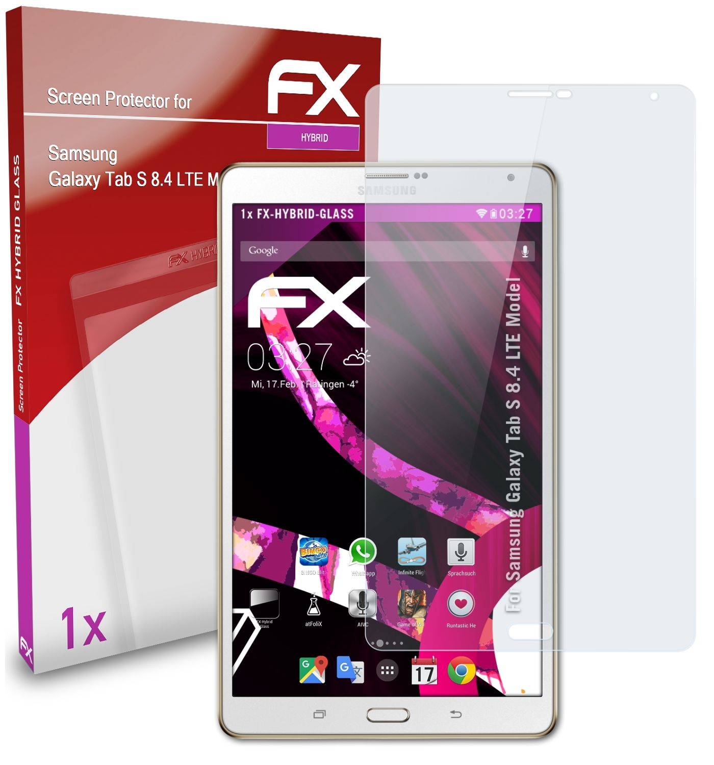 ATFOLIX FX-Hybrid-Glass Schutzglas(für Samsung Galaxy 8.4 (LTE Tab Model)) S