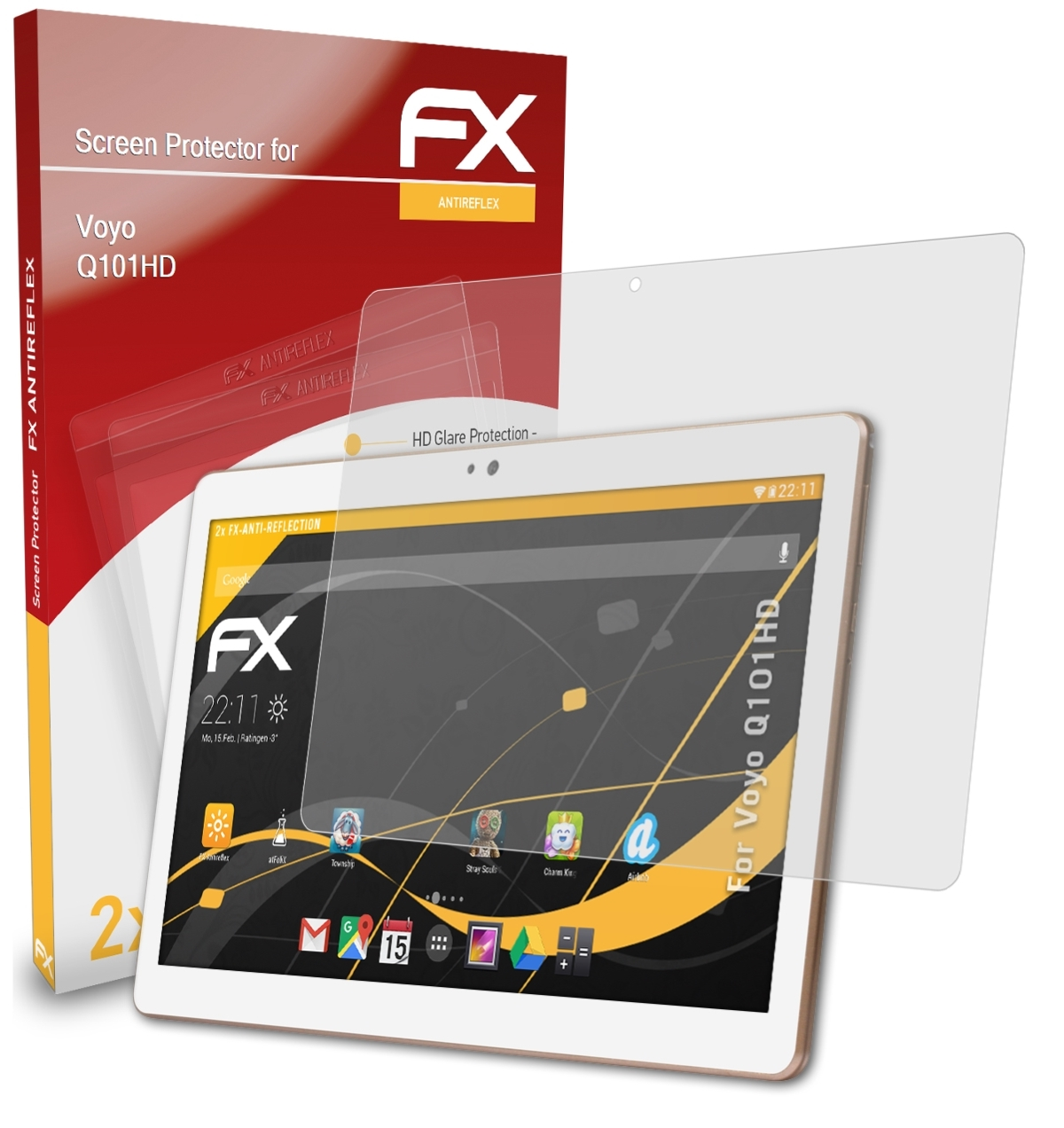 FX-Antireflex Q101HD) Displayschutz(für Voyo 2x ATFOLIX