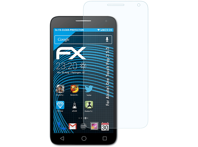ATFOLIX 3x FX-Clear Displayschutz(für Alcatel One Touch Pop 3 (5.5))