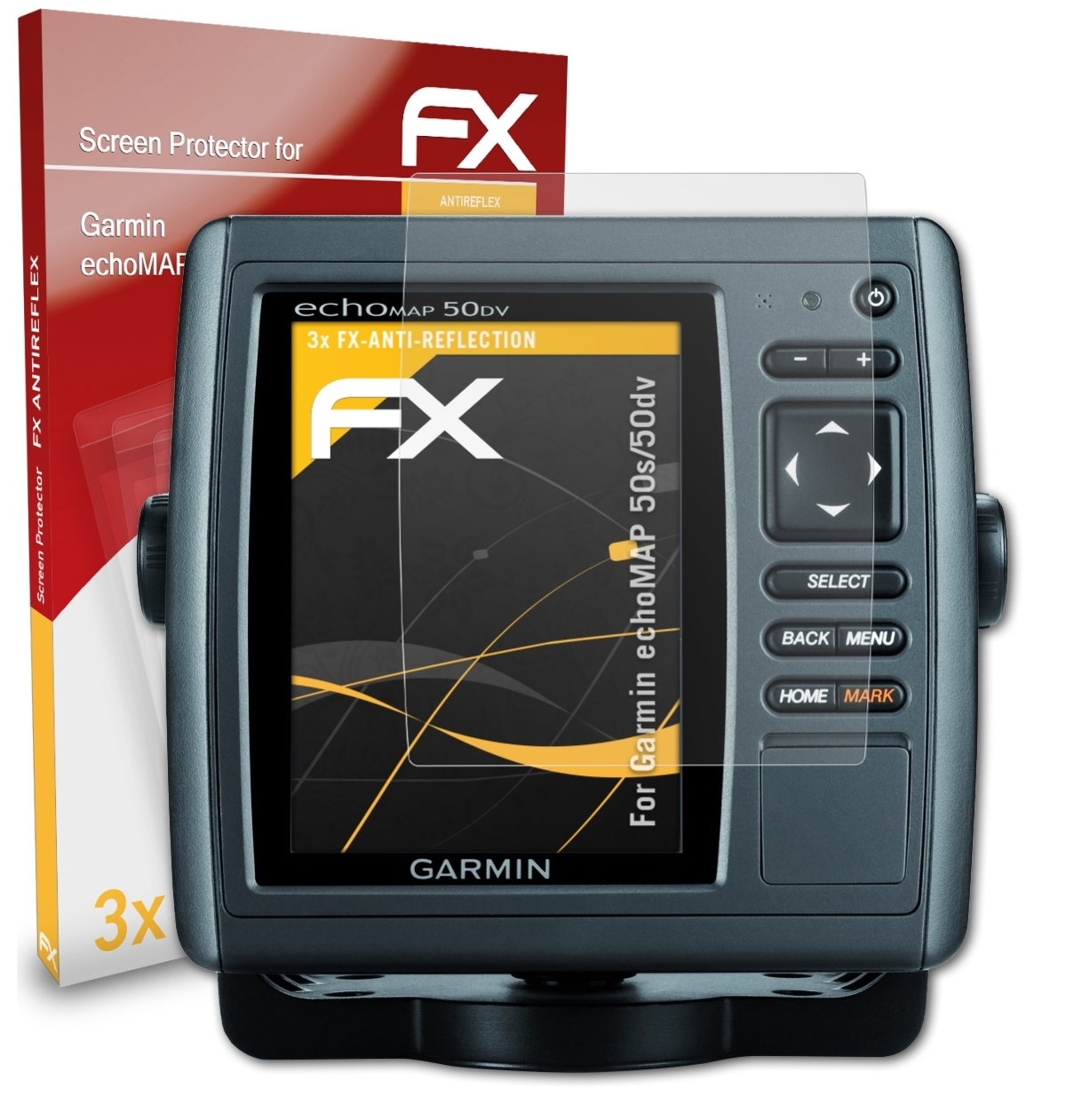Displayschutz(für FX-Antireflex Garmin ATFOLIX 50s/50dv) echoMAP 3x