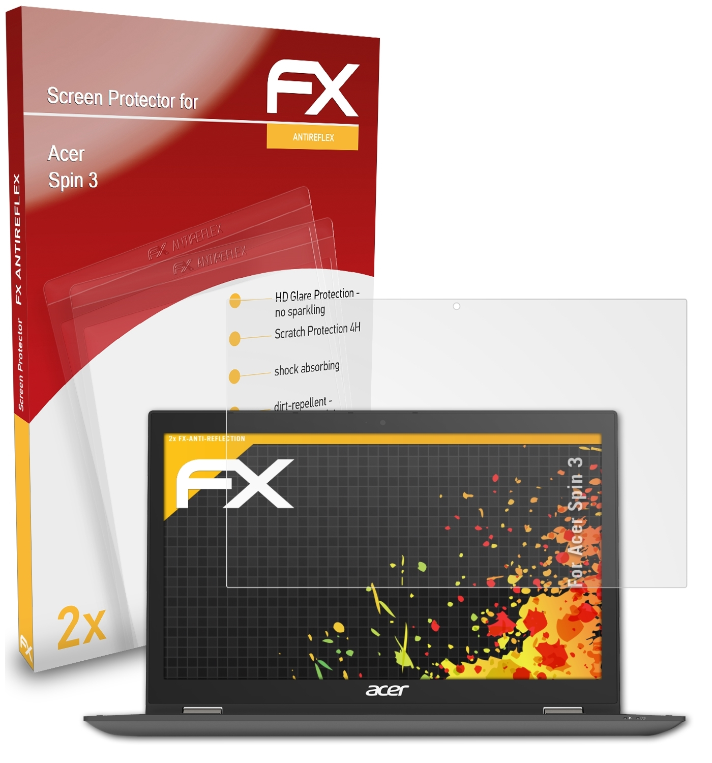 3) Spin Acer ATFOLIX FX-Antireflex 2x Displayschutz(für