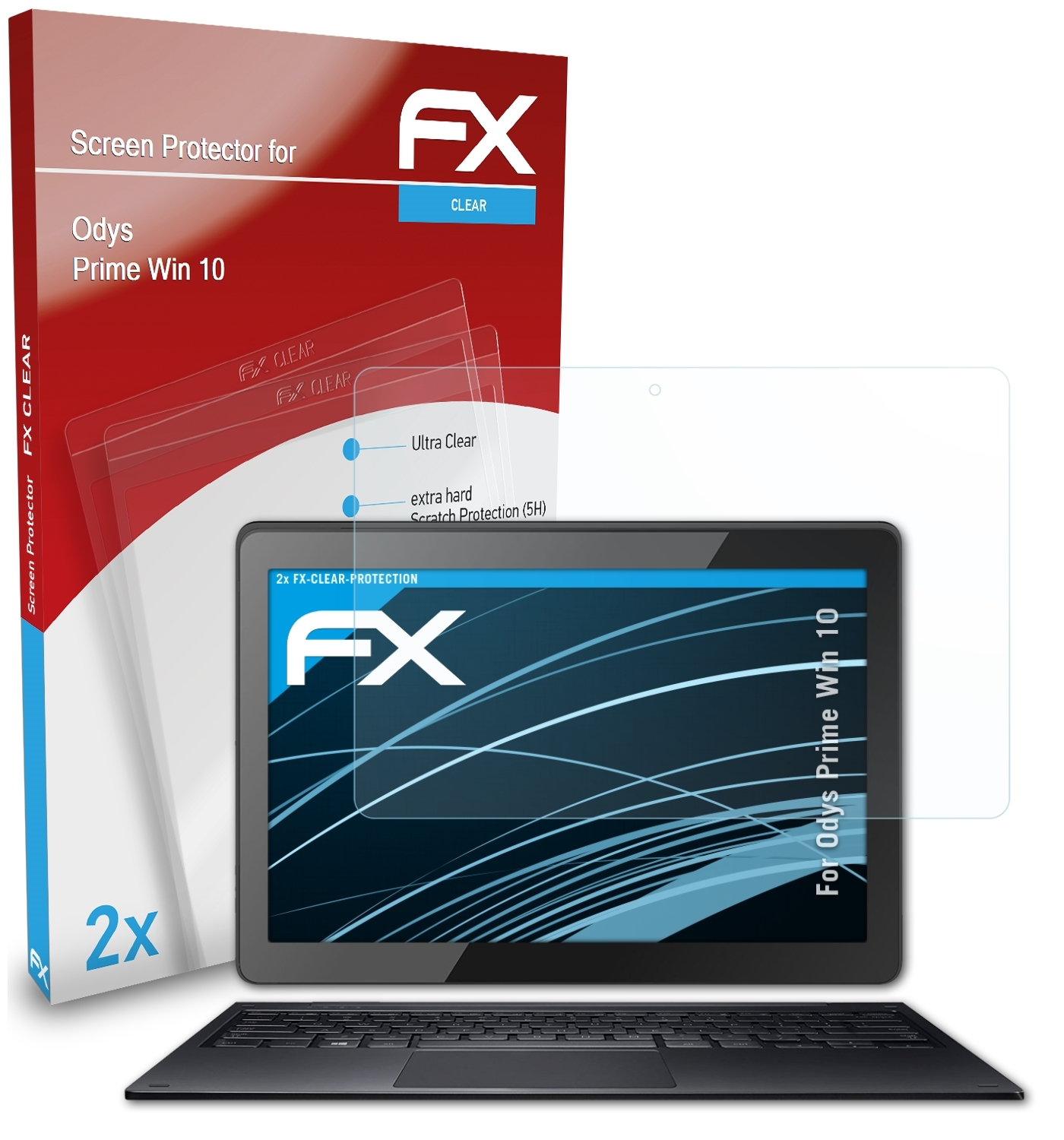 ATFOLIX 2x FX-Clear Displayschutz(für Odys Prime Win 10)