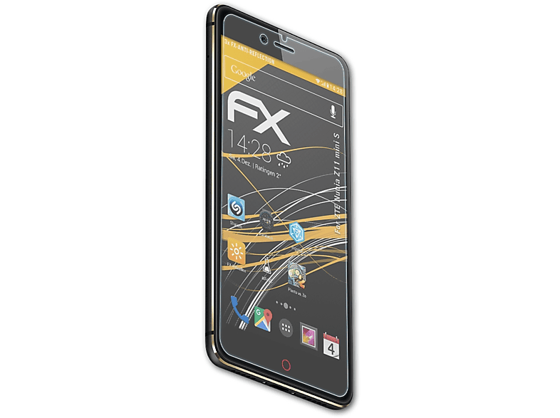 ATFOLIX 3x FX-Antireflex Z11 Displayschutz(für S) mini Nubia ZTE