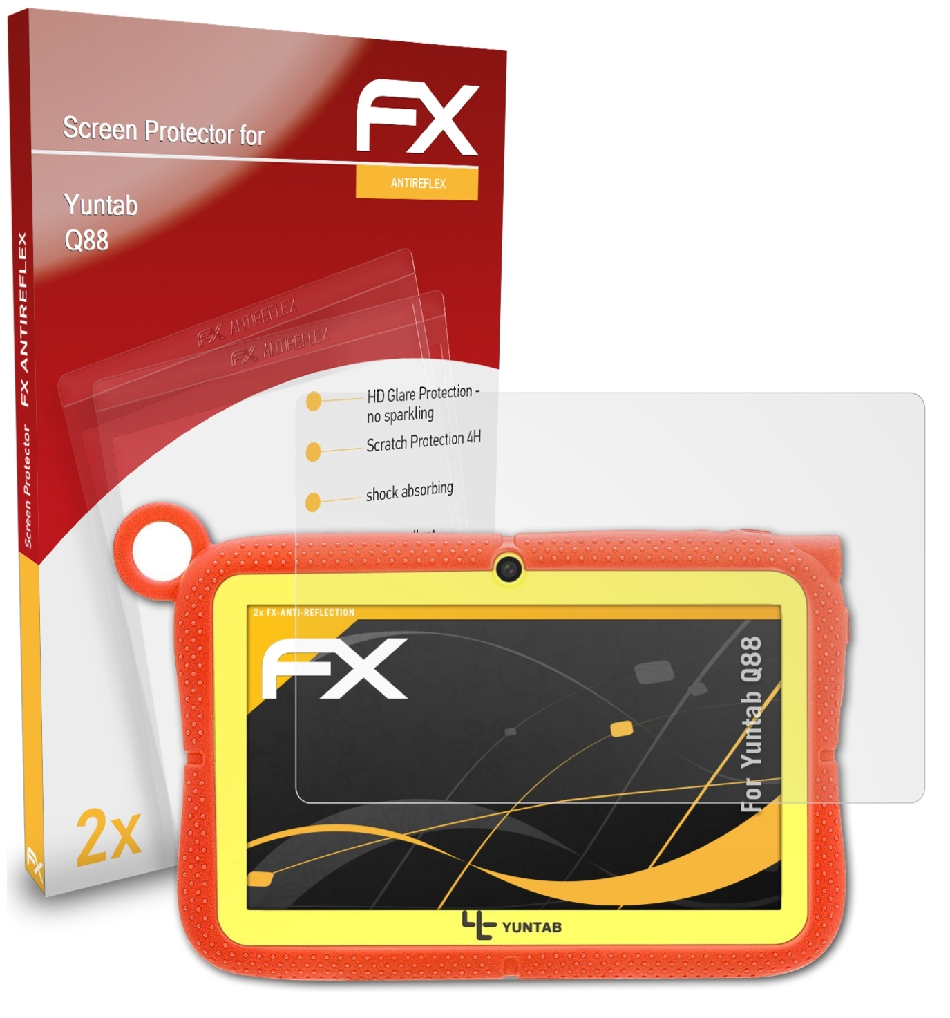 ATFOLIX 2x FX-Antireflex Displayschutz(für Yuntab Q88)