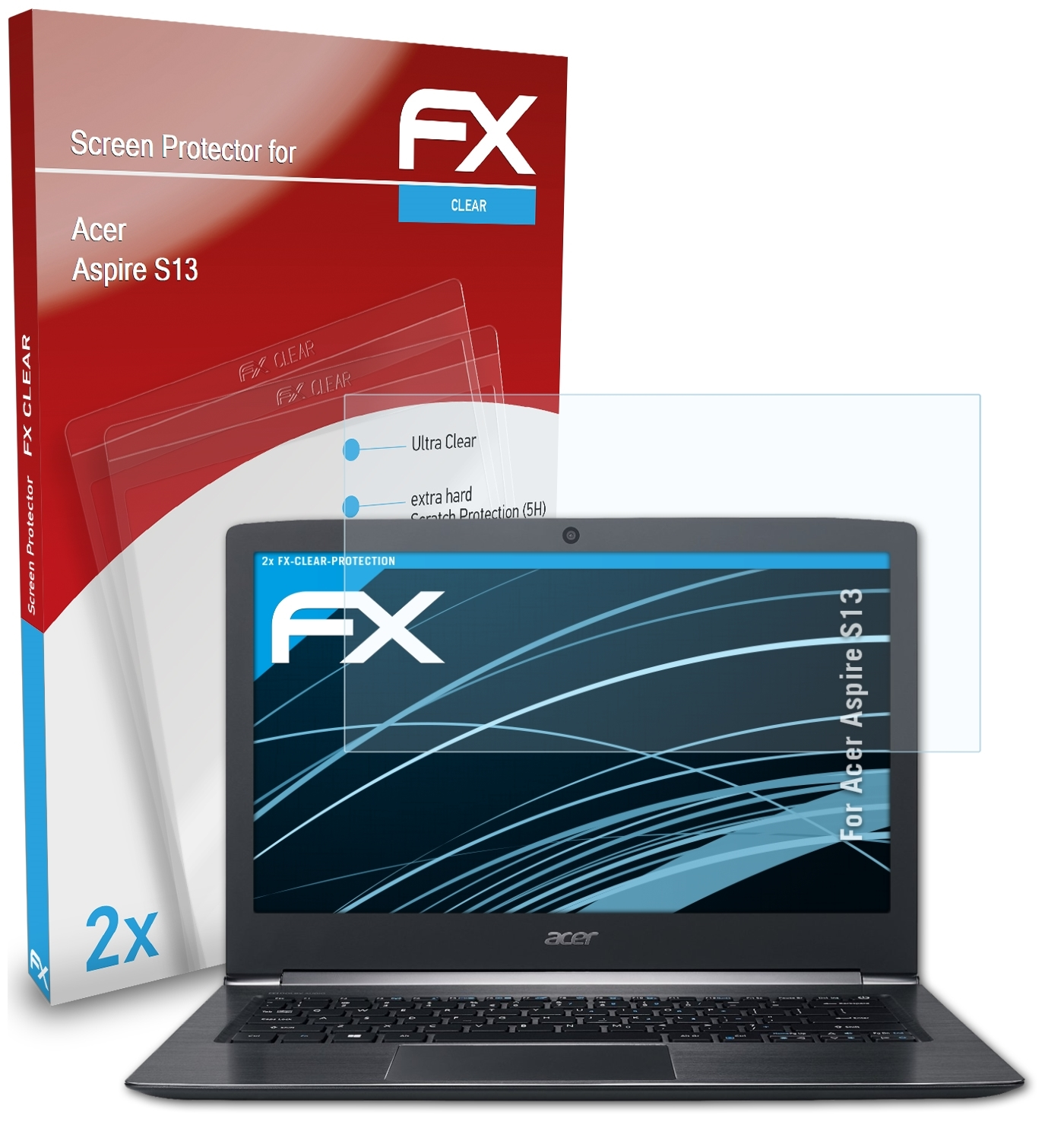 Displayschutz(für 2x ATFOLIX Acer FX-Clear Aspire S13)