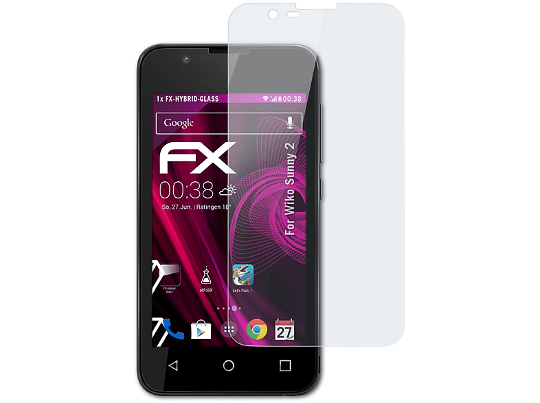 ATFOLIX FX-Hybrid-Glass Wiko Schutzglas(für Sunny 2)