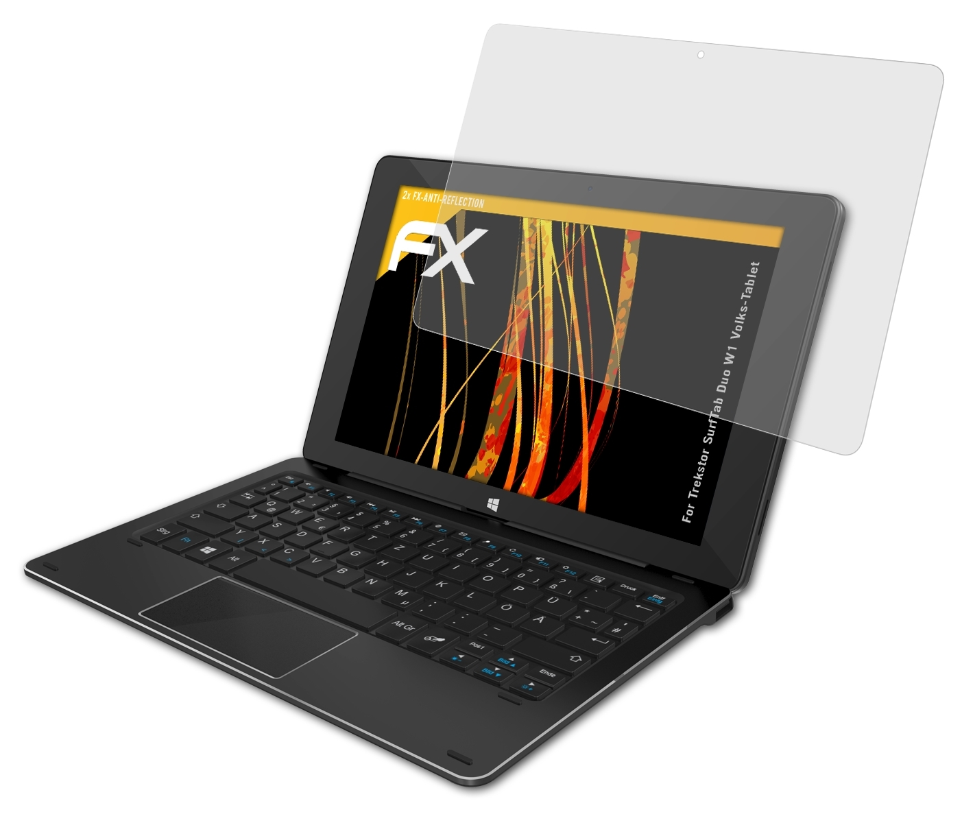 W1 SurfTab FX-Antireflex Trekstor Duo 2x ATFOLIX (Volks-Tablet)) Displayschutz(für