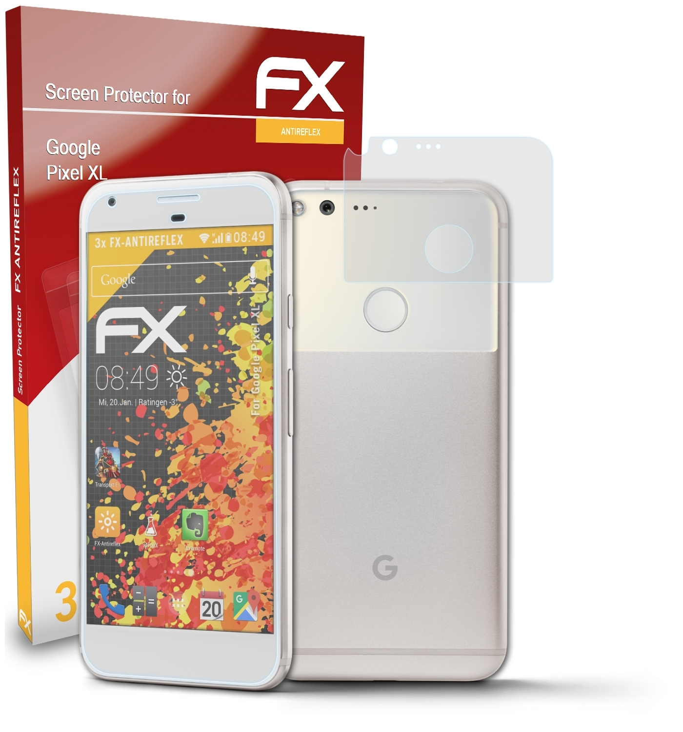 ATFOLIX 3x FX-Antireflex Displayschutz(für Pixel XL) Google