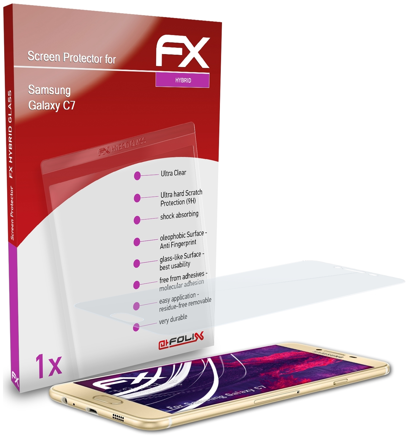 ATFOLIX FX-Hybrid-Glass Schutzglas(für C7) Samsung Galaxy