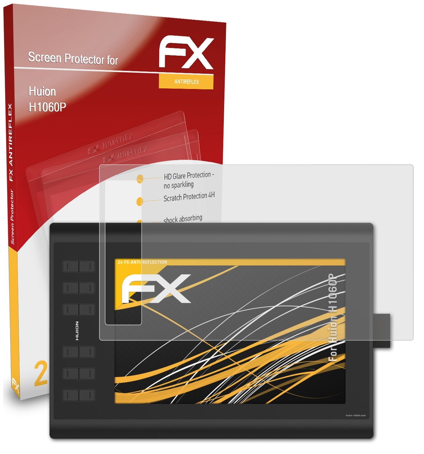 ATFOLIX 2x FX-Antireflex Displayschutz(für Huion H1060P)